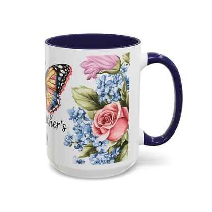 Mother's Day Butterfly Floral Coffee Mug – "Happy Mother's Day" Accent Mug (11/15 oz)