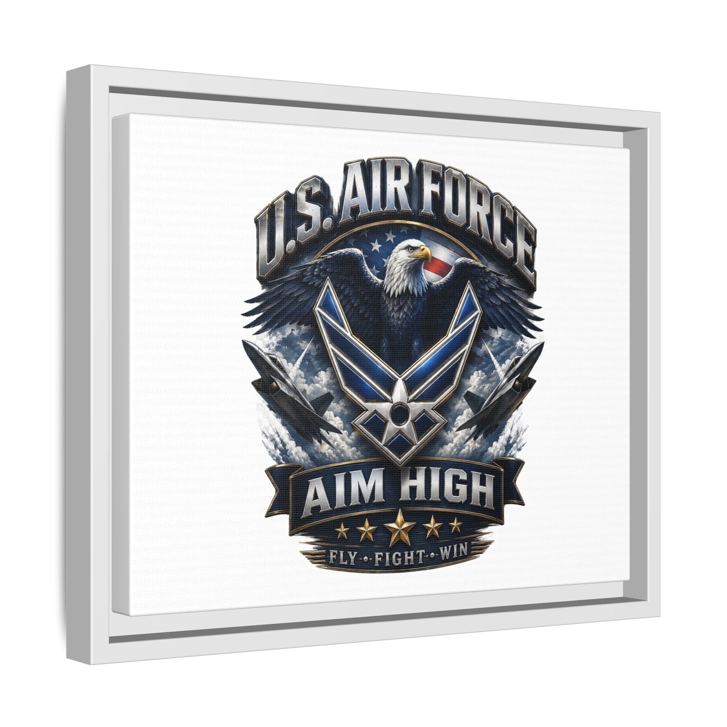 U.S. Air Force 'Aim High' Framed Matte Canvas Wall Art