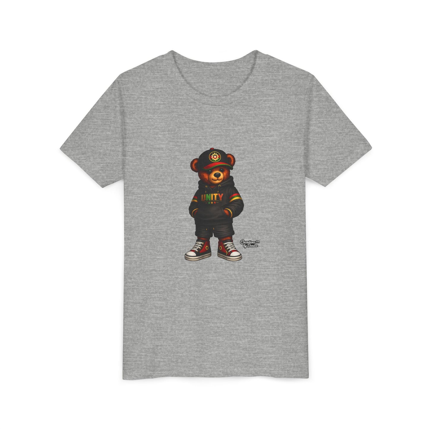 Youth T‑Shirt — Cool Bear Graphic Tee with 'UNITY' Hoodie Design