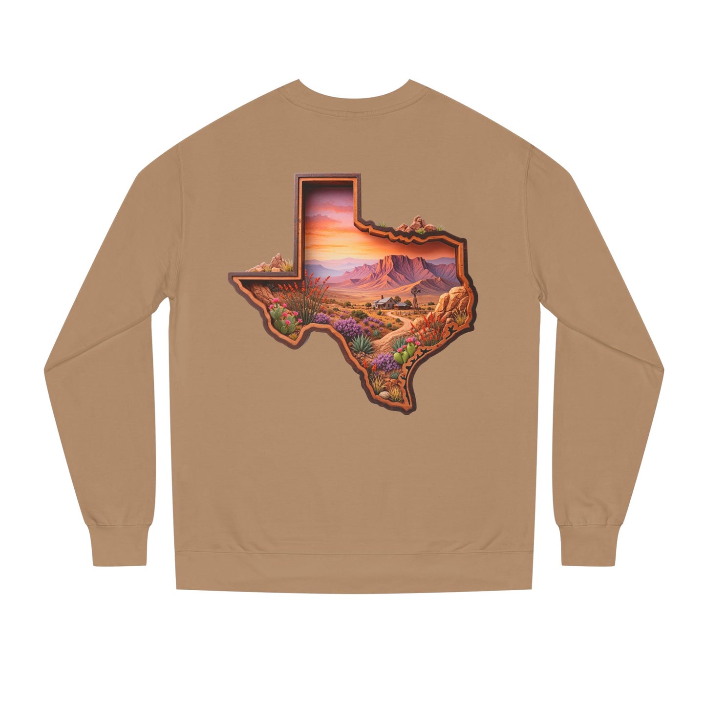 Texas Sunset Crewneck Sweatshirt — Scenic Lone Star State Landscape