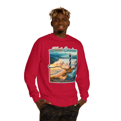 North Carolina Lighthouse Sweatshirt — From Mountains to Coast Scenic Crewneck
