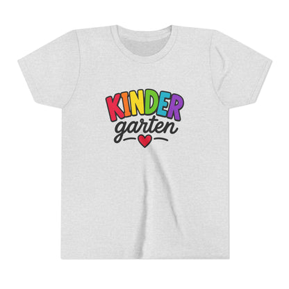 Kindergarten Rainbow Youth Tee — 'Kindergarten' Colorful Back-to-School Shirt