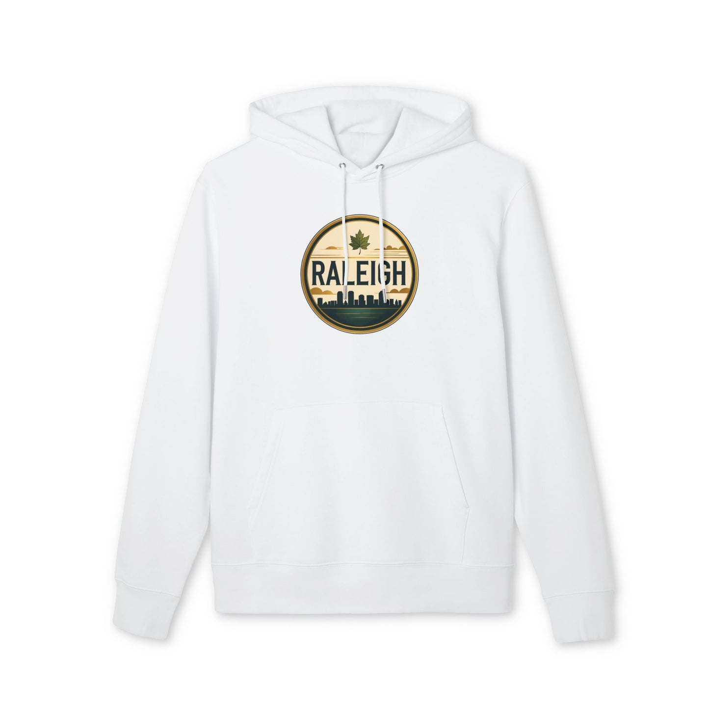 Raleigh Retro Skyline Hoodie — Vintage City Badge Design