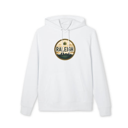 Raleigh Retro Skyline Hoodie — Vintage City Badge Design