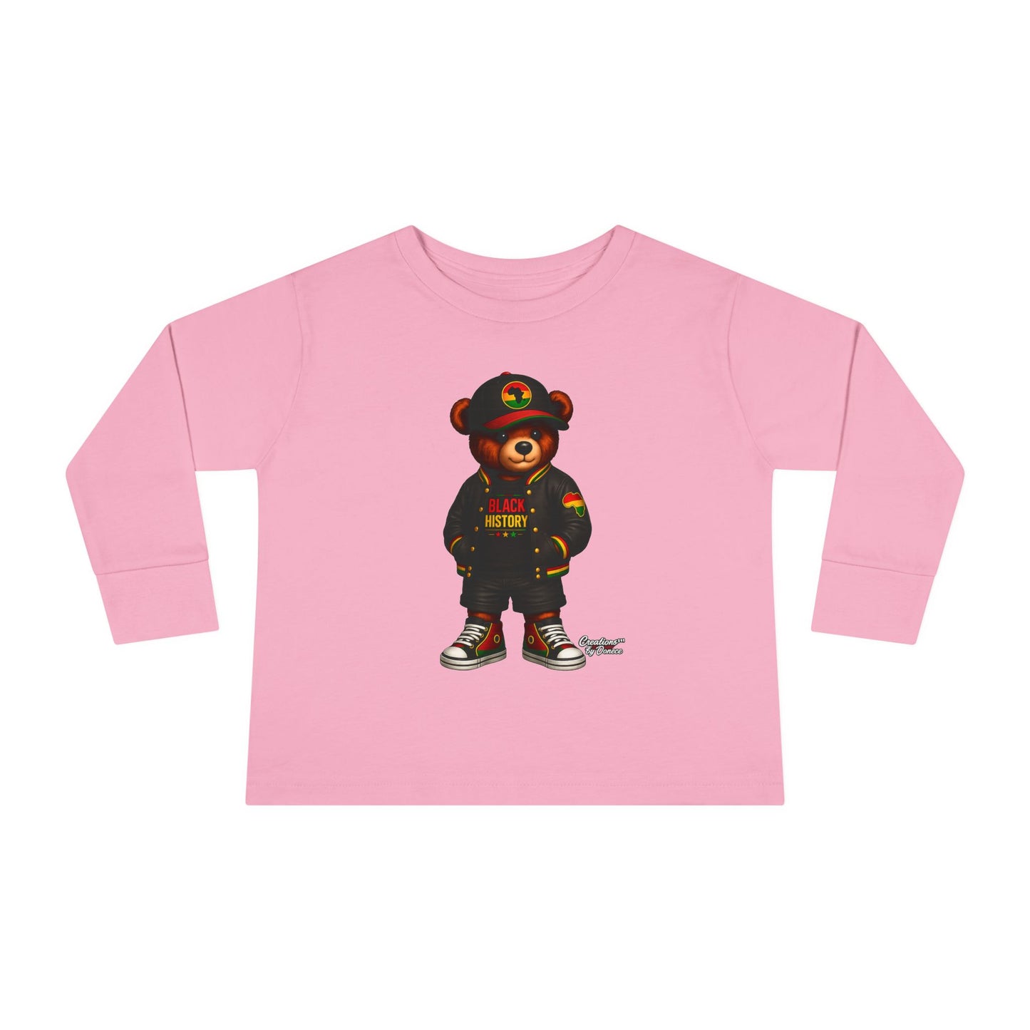 Cool Teddy Bear Toddler Long Sleeve Tee — Urban Streetwear Kids Shirt