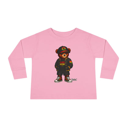 Cool Teddy Bear Toddler Long Sleeve Tee — Urban Streetwear Kids Shirt