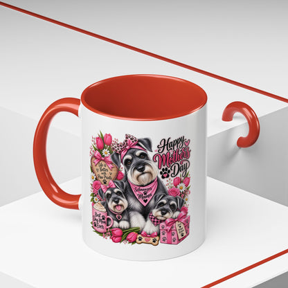 Mother's Day Schnauzer Coffee Mug — Happy Mother’s Day Dog Mom Accent Mug