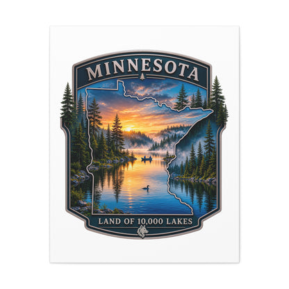 Minnesota Lake Sunset Canvas — “Land of 10,000 Lakes” Wall Art