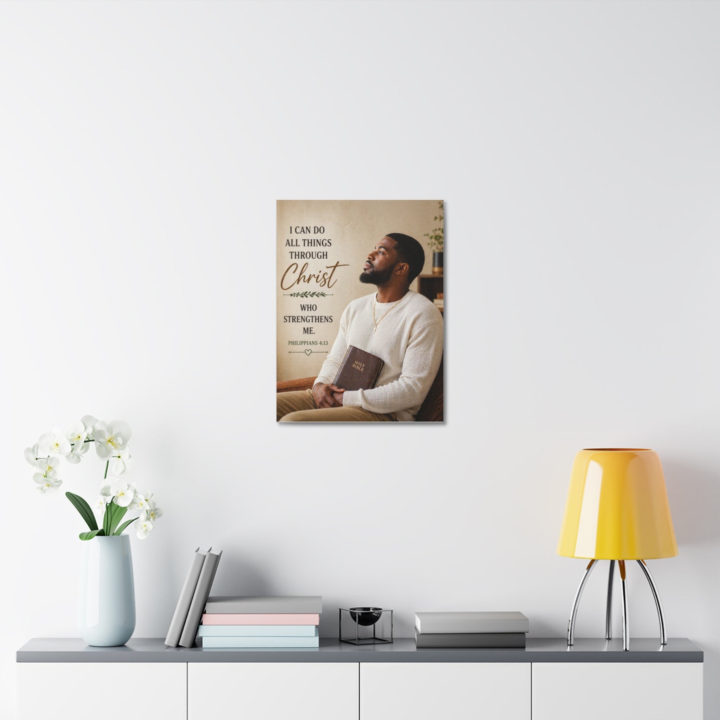Canvas Wall Art — "I Can Do All Things Through Christ" Inspirational Bible Verse (Philippians 4:13)