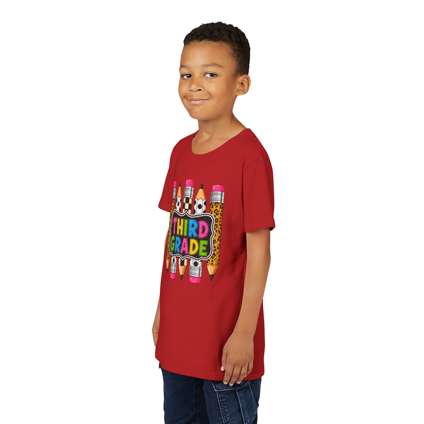 Third Grade Youth T-Shirt — Colorful Pencil Back-to-School Tee