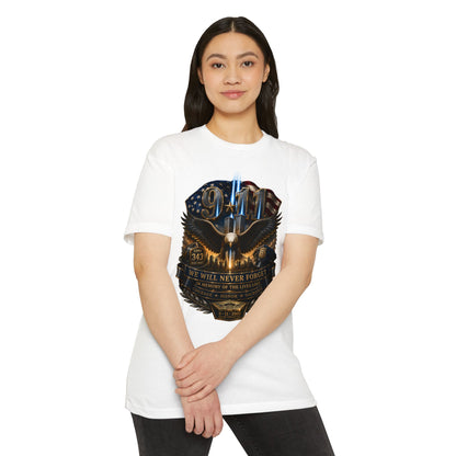 9/11 Remembrance T-Shirt — "We Will Never Forget" Tribute Tee