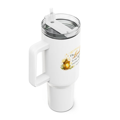 40oz Faith Tumbler - "The Lord is my light" Psalm 27:1 Travel Mug