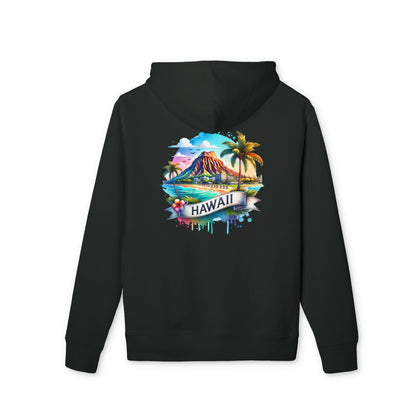 Hawaii Watercolor Hoodie — Tropical Island Palm Beach Pullover
