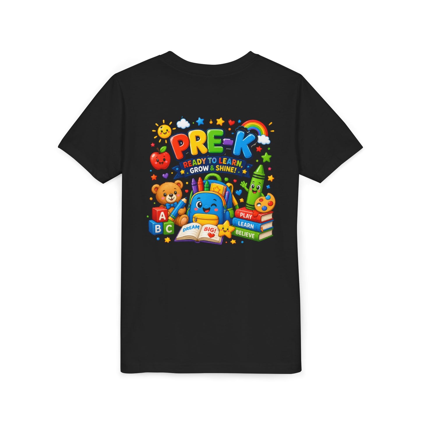 Pre-K Ready To Learn Kids T-Shirt — Colorful Preschool Back-to-School Tee