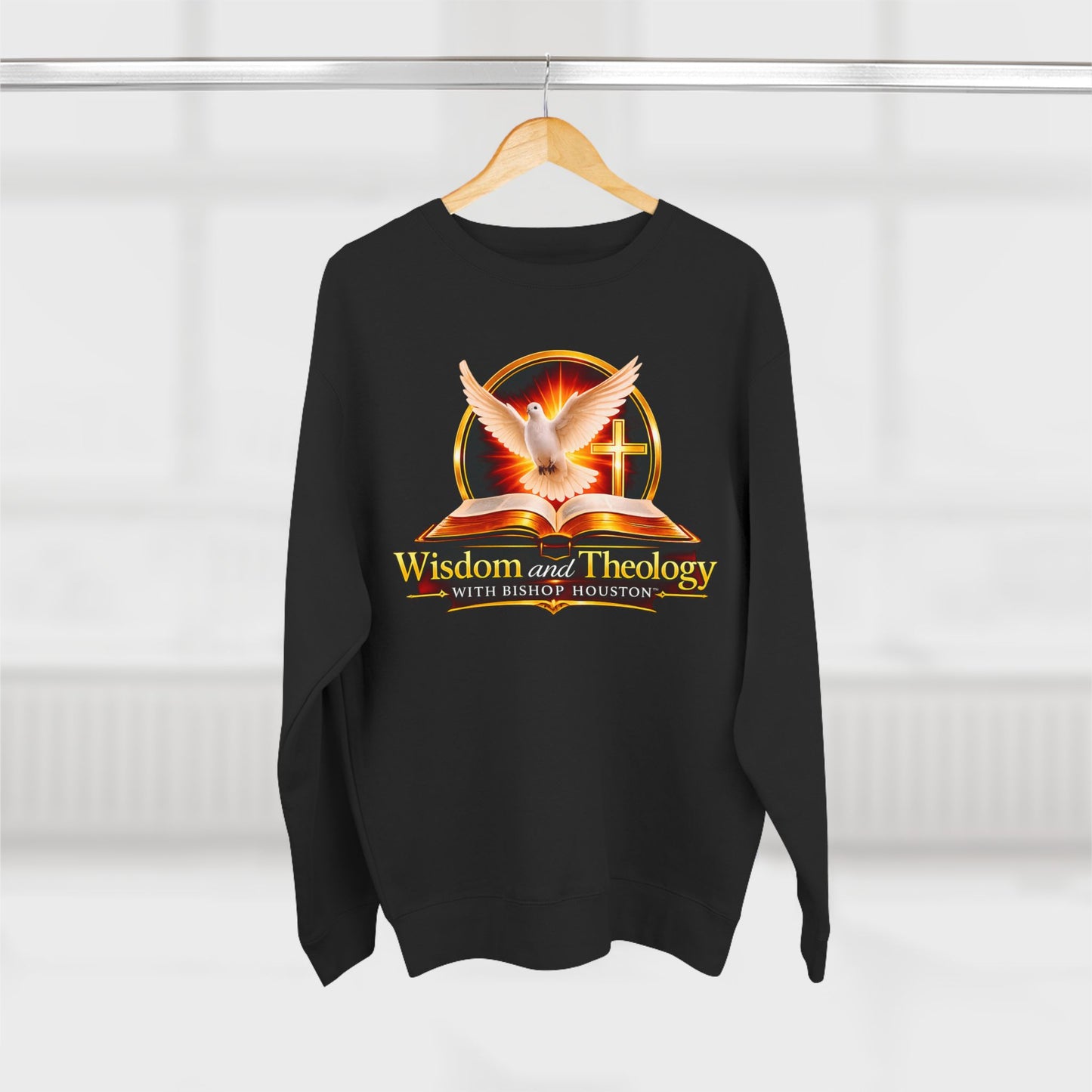 Wisdom & Theology Sweatshirt — Dove, Bible & Cross Christian Crewneck