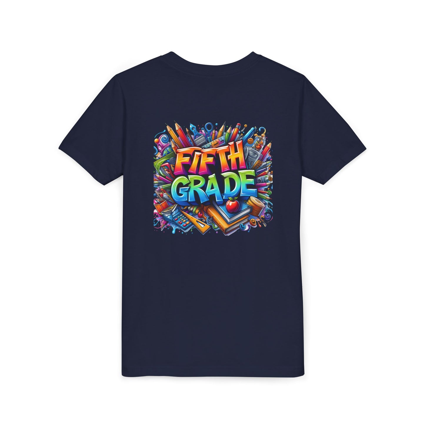 Fifth Grade Kid's Tee - Colorful School Supplies Back to School T-Shirt