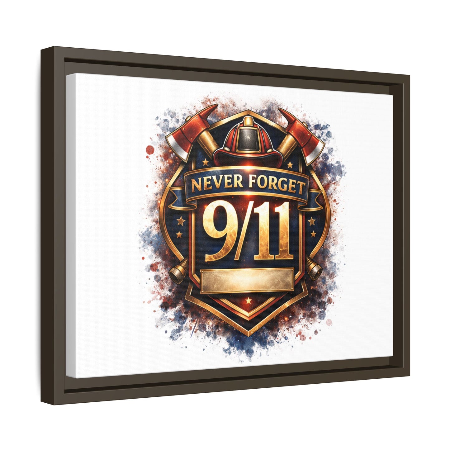 Framed Matte Canvas — 'Never Forget 9/11' Memorial Wall Art