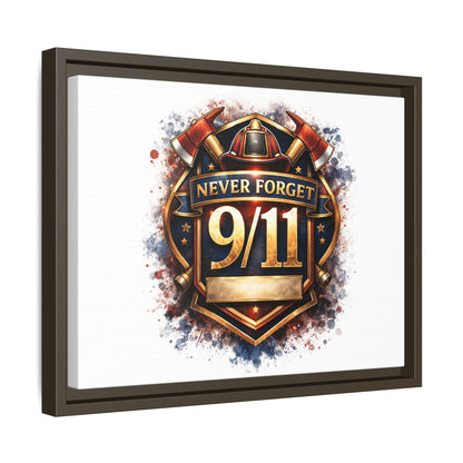 Framed Matte Canvas — 'Never Forget 9/11' Memorial Wall Art