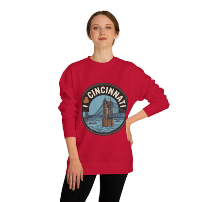 Cincinnati Bridge Crewneck Sweatshirt — I  Cincinnati Graphic