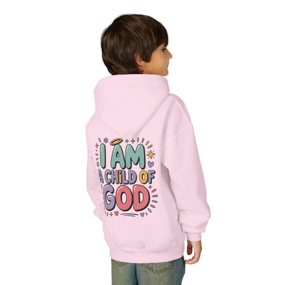 Youth Hoodie — "I Am a Child of God" Inspirational Kids Hooded Sweatshirt