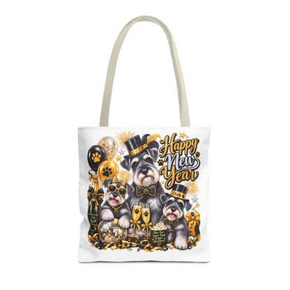 Happy New Year Dog Tote Bag — Festive Party Pups All-Over Print