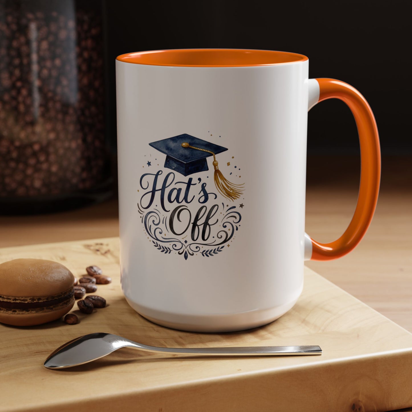 Graduation 'Hat's Off' Accent Coffee Mug — 11/15oz Celebratory Grad Gift