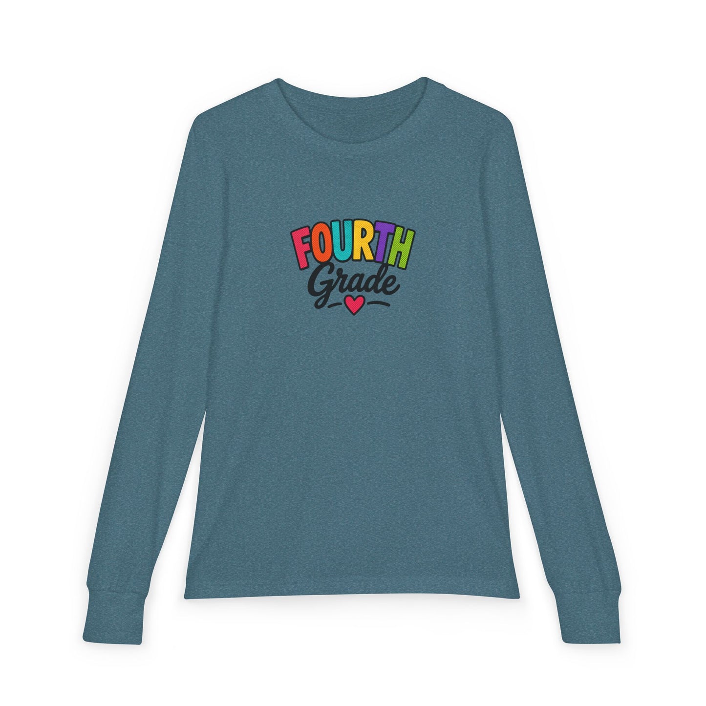 Fourth Grade Long Sleeve Tee — Colorful Kids School Shirt
