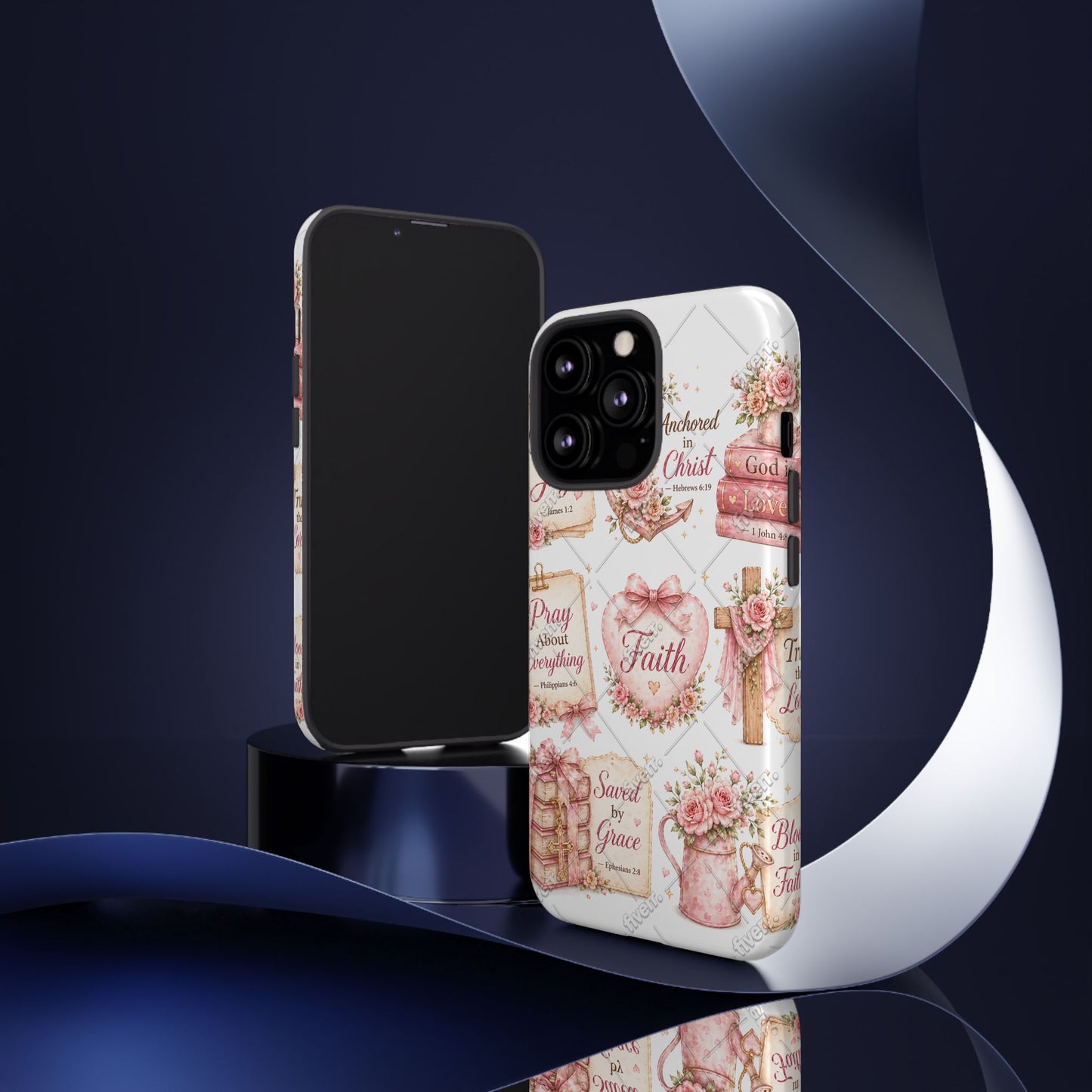 Faith Floral Phone Case – Christian Inspirational Scripture iPhone Cover (Choose Joy, Pray, Faith)