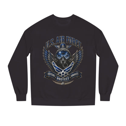 U.S. Air Force Skull Crewneck Sweatshirt — Defend Protect Dominate Tactical Pullover