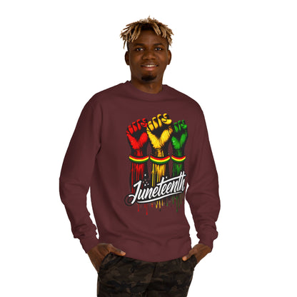 Juneteenth Fist Sweatshirt – Black Power Red Yellow Green Pride Crewneck