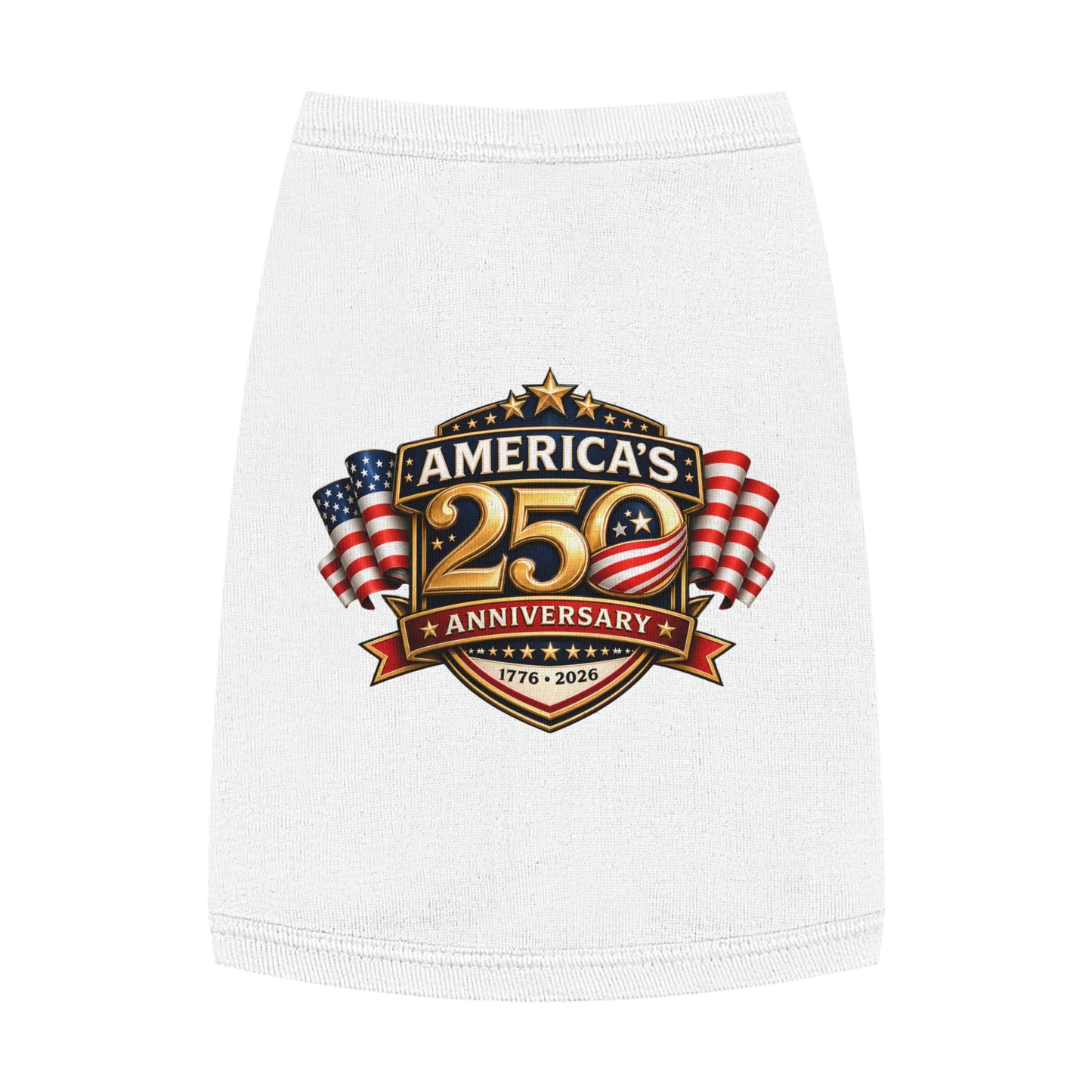 Pet Tank Top — "America's 250th Anniversary" Patriotic Dog Shirt (1776–2026)