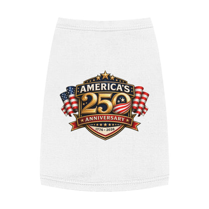 Pet Tank Top — "America's 250th Anniversary" Patriotic Dog Shirt (1776–2026)