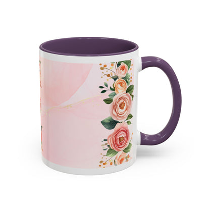 Mom Floral Accent Coffee Mug – Pink Mother's Day Gift (11/15oz)