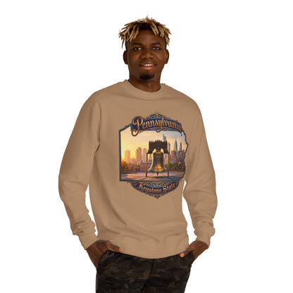 Pennsylvania Keystone State Sweatshirt — Liberty Bell & City Skyline Crewneck