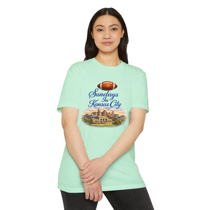 Sundays in Kansas City T-Shirt — Vintage Football and Cityscape Tee