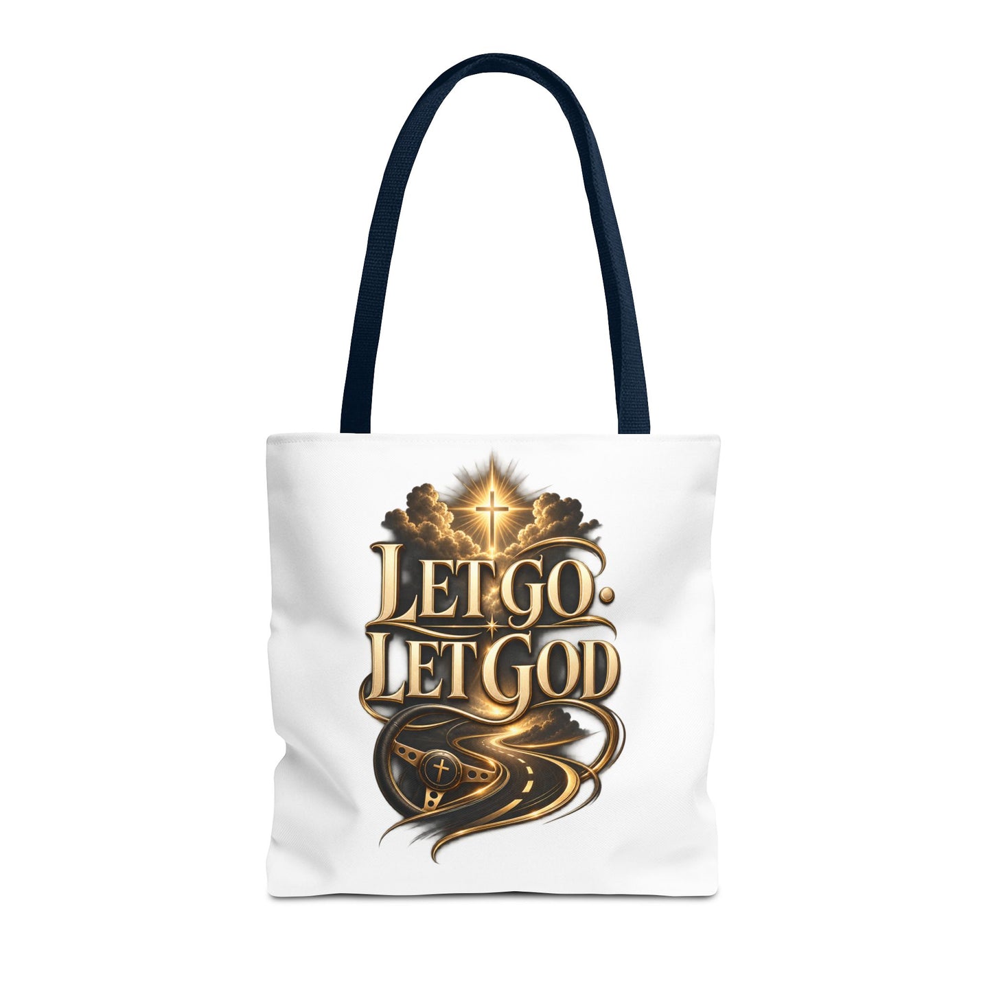 Let Go Let God Inspirational Tote Bag — Christian Faith Prayer Gift