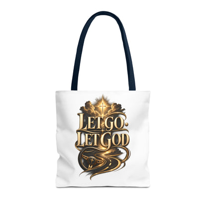 Let Go Let God Inspirational Tote Bag — Christian Faith Prayer Gift