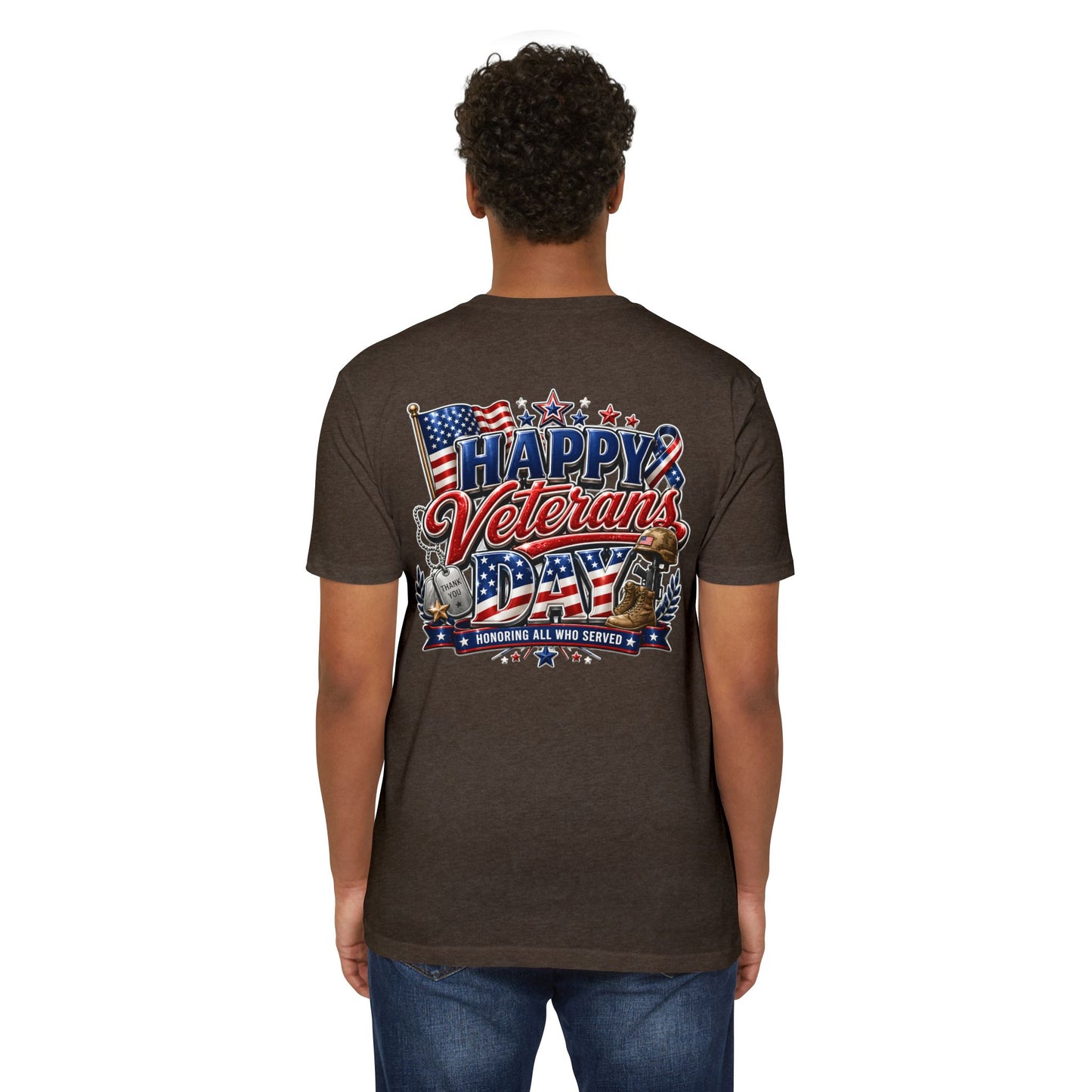 Veterans Day T-Shirt - "Happy Veterans Day" Patriotic Military Tribute Tee