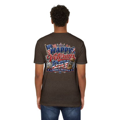 Veterans Day T-Shirt - "Happy Veterans Day" Patriotic Military Tribute Tee