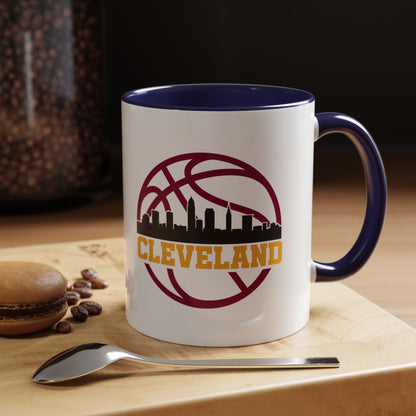 Cleveland Basketball Skyline Accent Coffee Mug (11/15 oz)