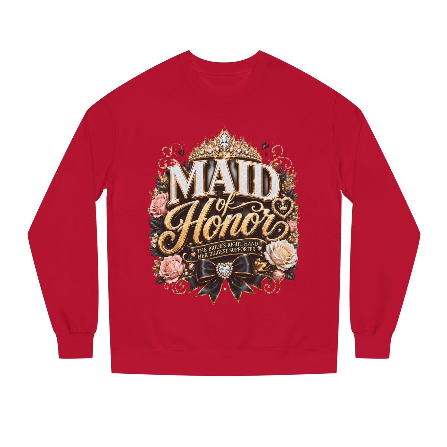 Maid of Honor Sweatshirt - Floral Crown Bridal Party Crewneck