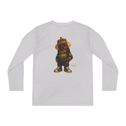 Youth Long Sleeve Tee — 'King' Bear Graphic
