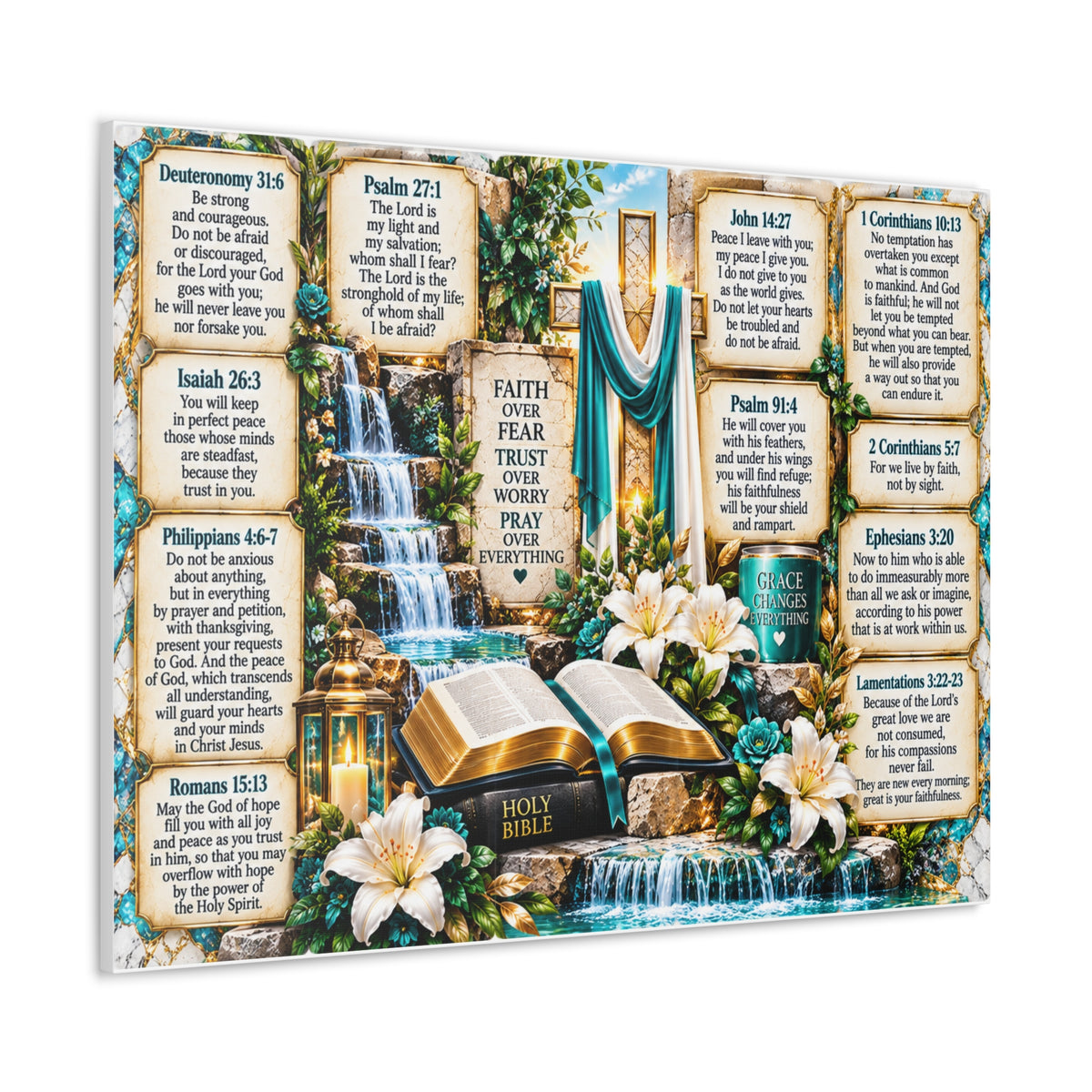 Religious Scripture Canvas — Christian Faith Bible Verse Wall Art