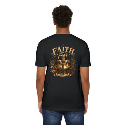 Faith Over Fear T-Shirt — Christian Joshua 1:9 Cross Tee