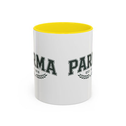 Parma Established 1816 Accent Coffee Mug — Vintage Collegiate Ceramic Coffee Cup