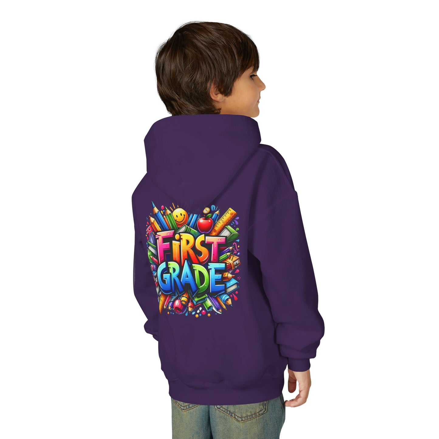 First Grade Kids Hoodie – Colorful Back-to-School Sweatshirt
