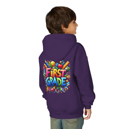 First Grade Kids Hoodie – Colorful Back-to-School Sweatshirt