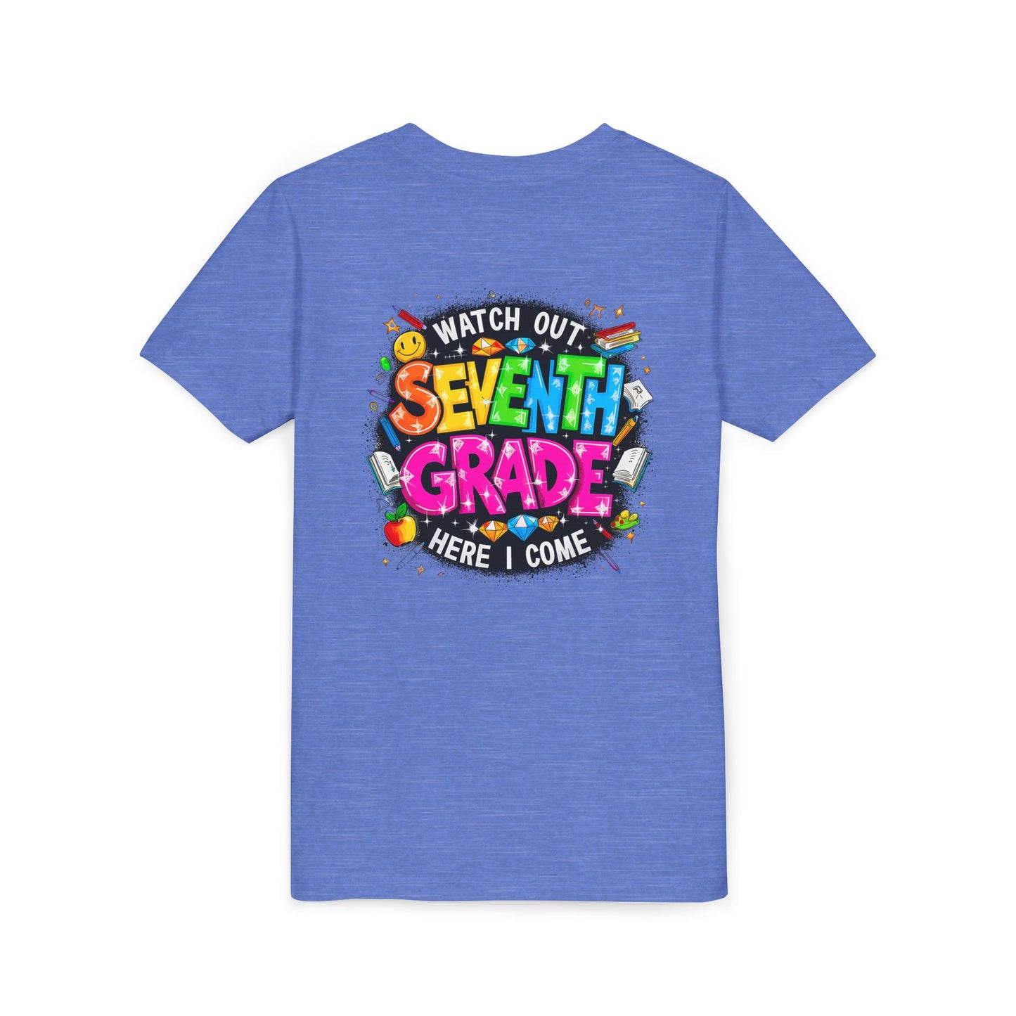 Seventh Grade Kids T‑Shirt — "Watch Out Seventh Grade Here I Come" Back‑to‑School Tee