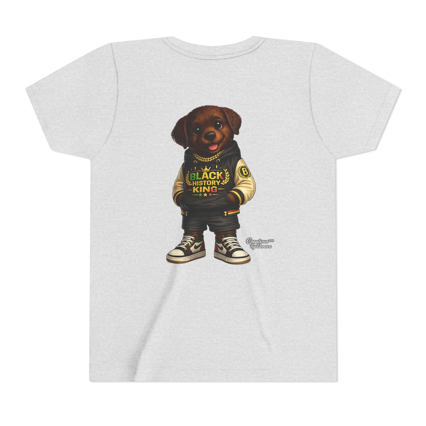Youth Tee — 'Black History King' Puppy Graphic Shirt