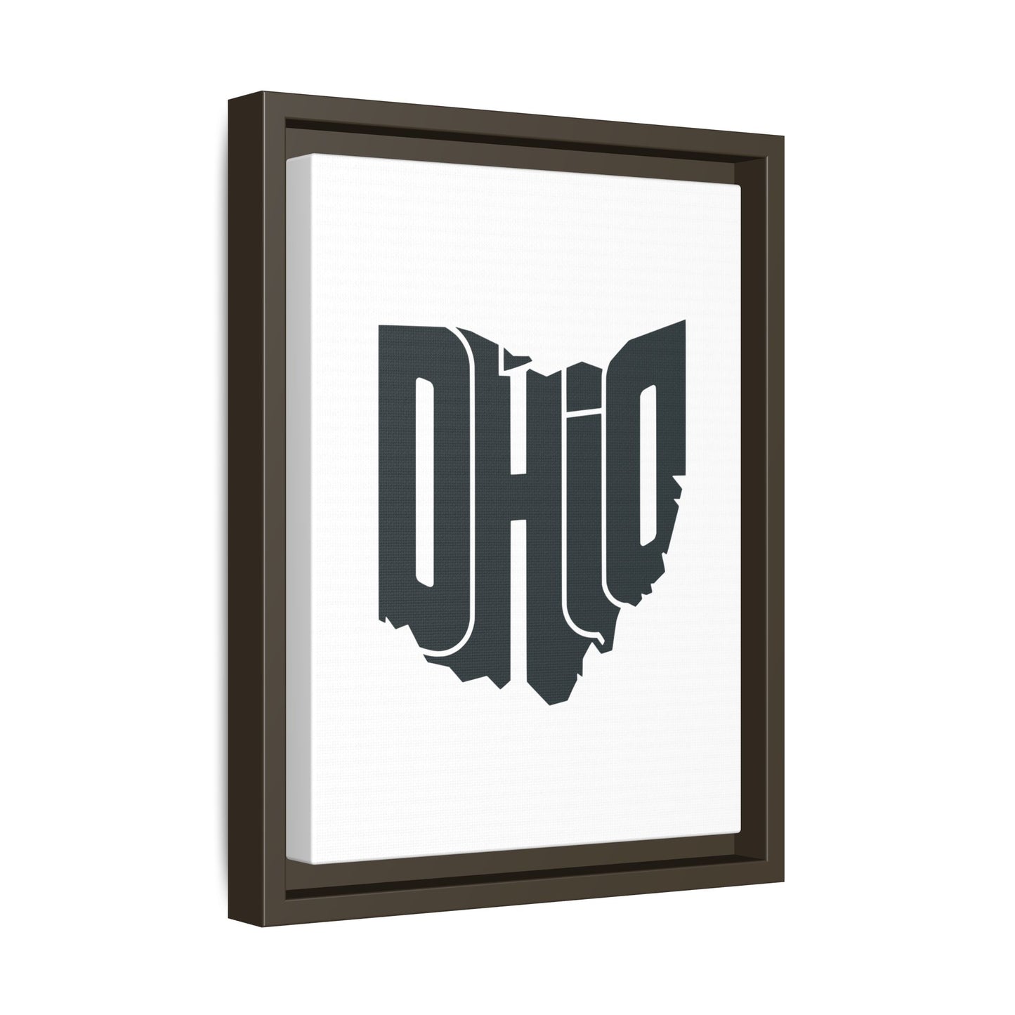 Ohio State Shape Matte Canvas Wall Art — Framed Modern State Typography Print